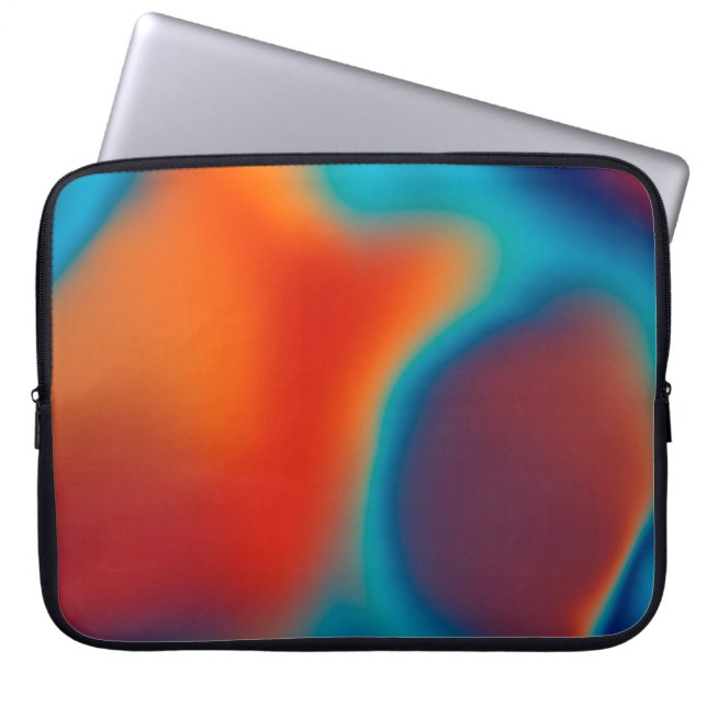 Abstract blur background with colourful blue-light laptop sleeve (Front)