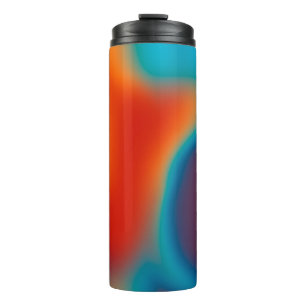 Abstract blur background with colourful blue-light thermal tumbler