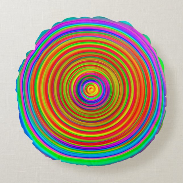 abstract blurred background, vintage geometric tex round cushion (Front)