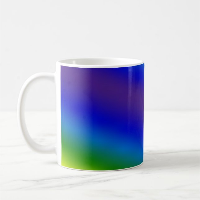 Abstract blurred gradient mesh background in brigh coffee mug (Left)