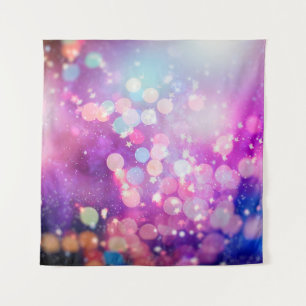 Abstract blurred of blue and silver glittering shi tapestry