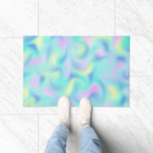 Abstract Blurred Pretty Pastel Swirls Pattern Doormat