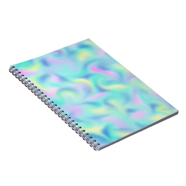Abstract Blurred Pretty Pastel Swirls Pattern Notebook (Right Side)