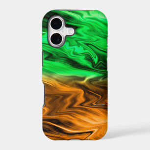 Abstract blurry spotted pattern in orange green