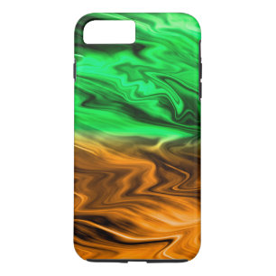 Abstract blurry spotted pattern in orange green  iPhone 8 plus/7 plus case
