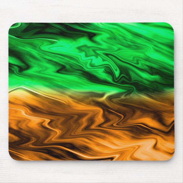 Abstract blurry spotted pattern in orange green  mouse pad (Front)