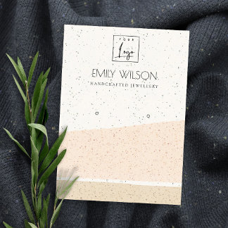 ABSTRACT BLUSH CERAMIC WAVES EARRING DISPLAY LOGO BUSINESS CARD
