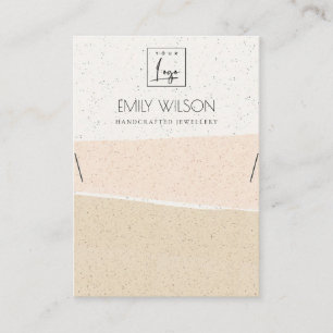 ABSTRACT BLUSH CERAMIC WAVES NECKLACE DISPLAY LOGO BUSINESS CARD