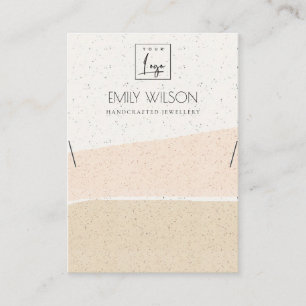 ABSTRACT BLUSH CERAMIC WAVES NECKLACE DISPLAY LOGO BUSINESS CARD