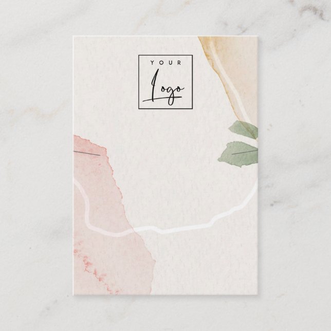 Abstract Blush Earthy Necklace Band Logo Display Business Card (Front)