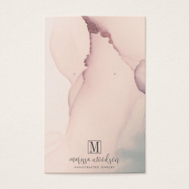 Abstract Blush Pink Earring Jewellery Display Card (Front)