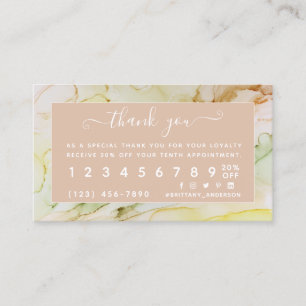 Abstract Blush Pink Personalised Loyalty Card