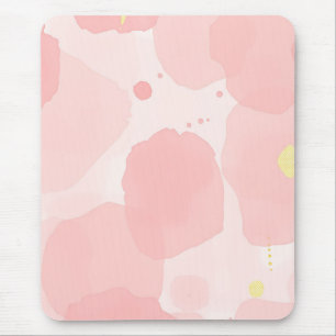 Abstract Blush Pink Watercolor Wash Modern Gold Mouse Pad