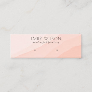 Abstract Blush Pink Waves Stud Earring Display Mini Business Card