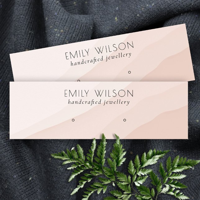 Abstract Blush Pink Waves Stud Earring Display Mini Business Card (Creator Uploaded)