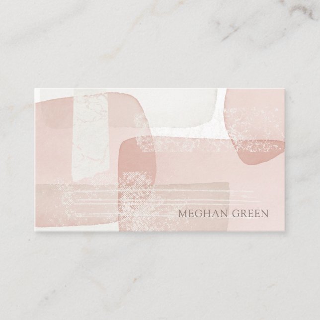 Abstract Blush Shapes Modern Business Card (Front)