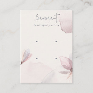 Abstract Blush Watercolor Floral 2 Earring Holder Business Card