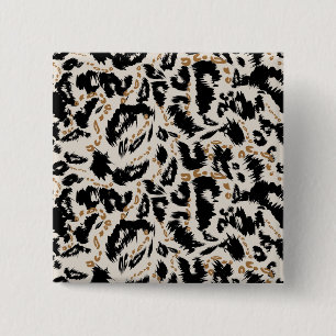 Abstract Bohemian African Leopard Pattern  15 Cm Square Badge