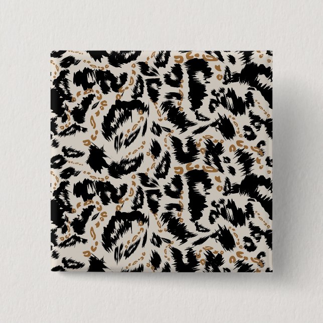 Abstract Bohemian African Leopard Pattern  15 Cm Square Badge (Front)
