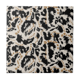 Abstract Bohemian African Leopard Pattern  Ceramic Tile
