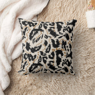 Abstract Bohemian African Leopard Pattern  Cushion