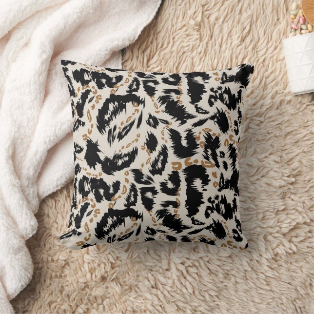 Abstract Bohemian African Leopard Pattern  Cushion (Blanket)