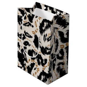 Abstract Bohemian African Leopard Pattern Medium Gift Bag