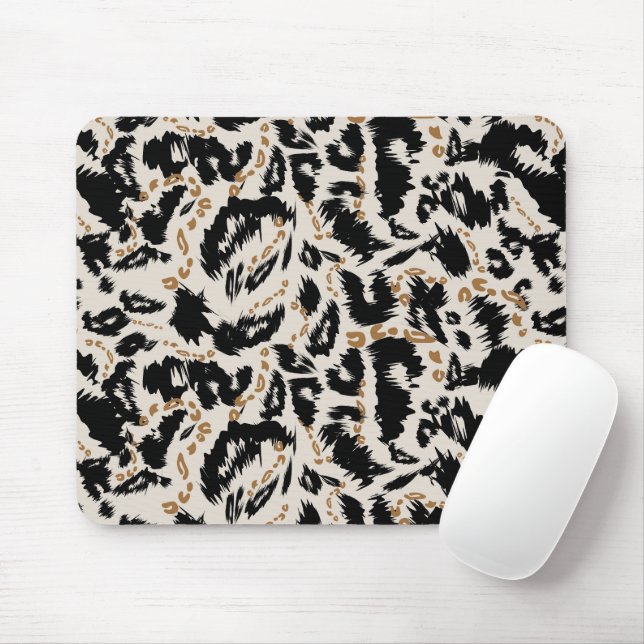 Abstract Bohemian African Leopard Pattern  Mouse Pad (With Mouse)