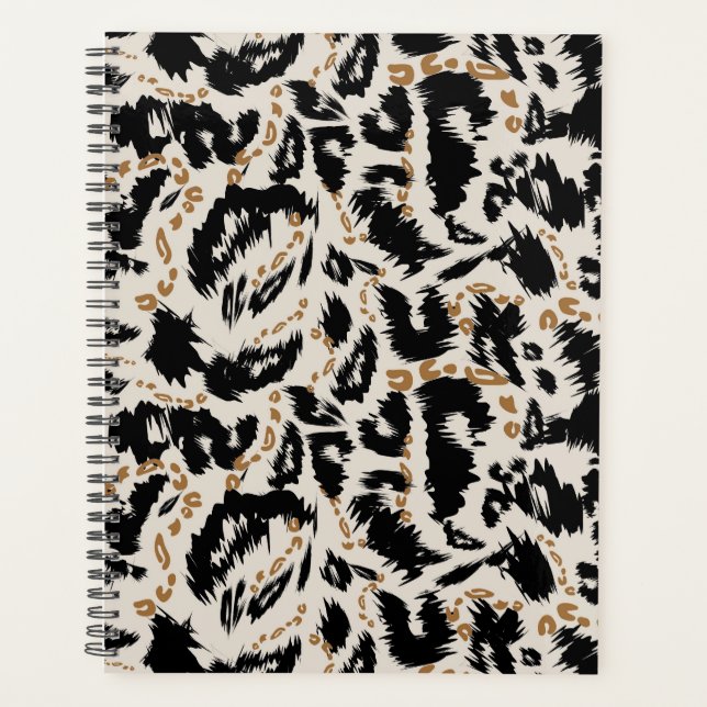 Abstract Bohemian African Leopard Pattern  Planner (Front)