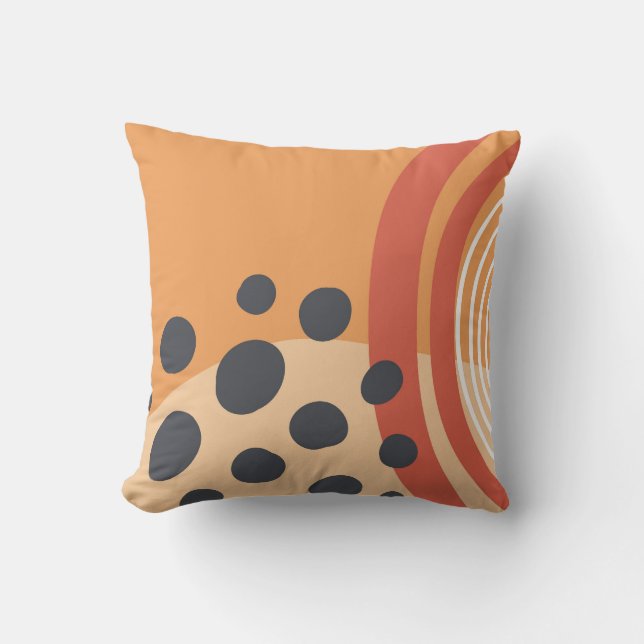 Abstract bohemian artistic shapes cushion (Front)
