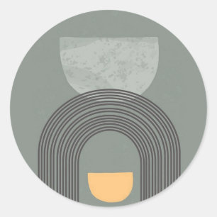 Abstract Bohemian shapes pattern Classic Round Sticker