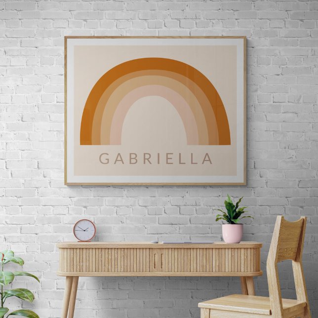 Abstract Boho 70s Rainbow Terracotta Personalised Poster (Creator Uploaded)