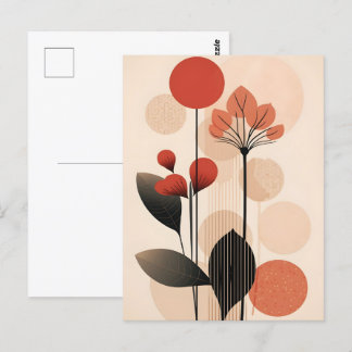 Abstract Boho and Modern Clip Art Printable  Postcard