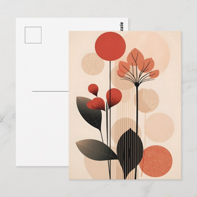 Abstract Boho and Modern Clip Art Printable  Postcard (Front/Back)