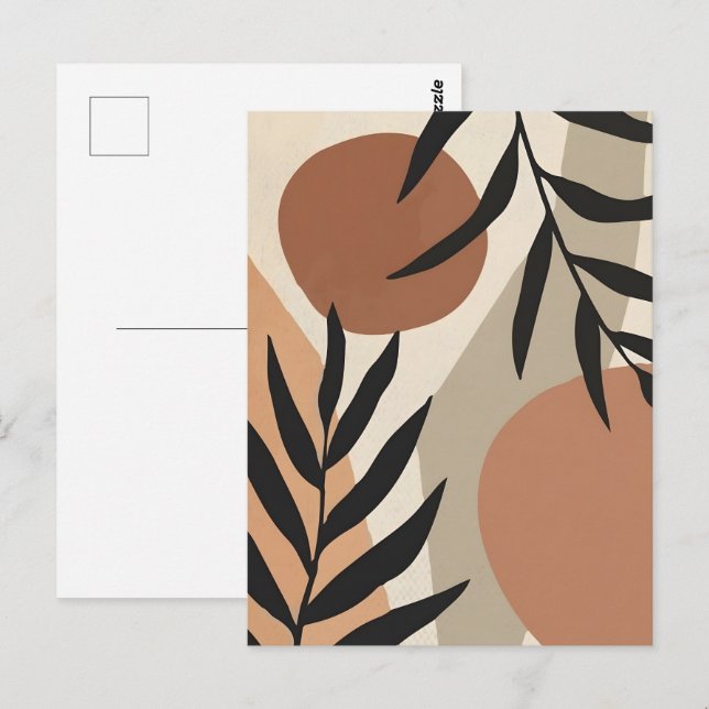 Abstract Boho and Modern Clip Art Printable  Postcard (Front/Back)