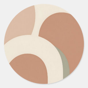 Abstract Boho Arch Earthy Minimalist Design Classic Round Sticker
