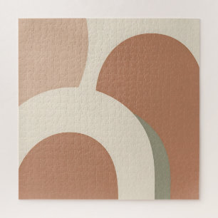 Abstract Boho Arch Earthy Minimalist Design Jigsaw Puzzle