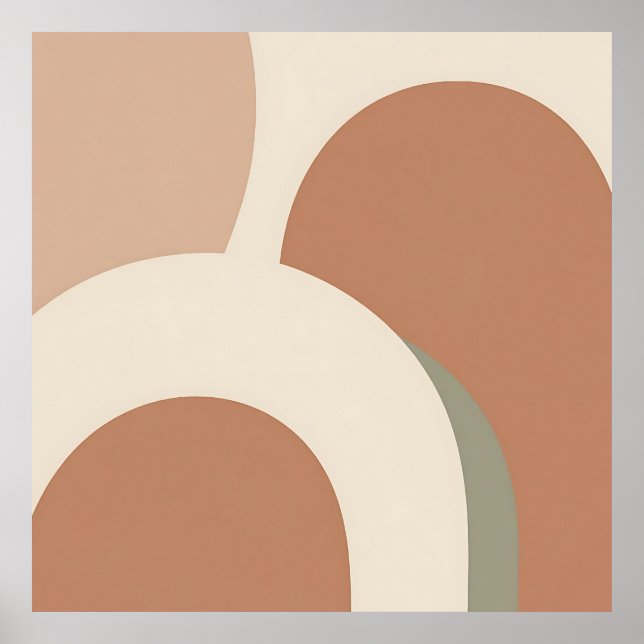 Abstract Boho Arch Earthy Minimalist Design Poster (Front)