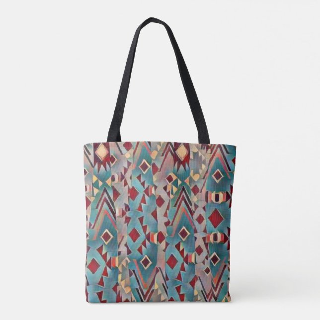 Abstract Boho Aztec  Tote Bag (Back)