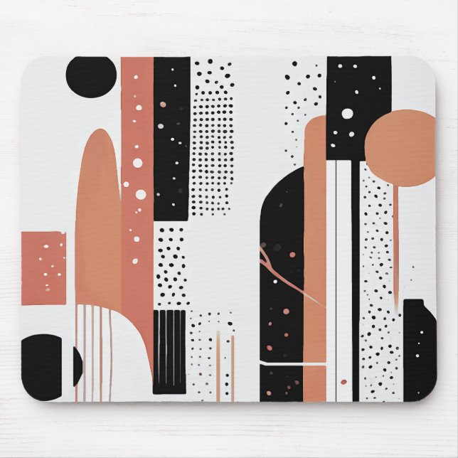 abstract boho circles and terracotta forms mouse pad (Front)