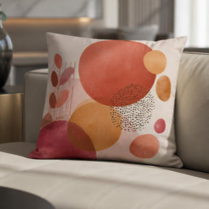 Abstract Boho Circles /Warm Terracotta Cushion