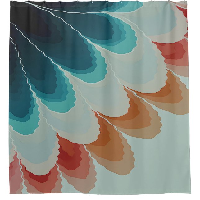 Abstract Boho Fan  Shower Curtain (Front)