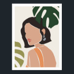 Abstract Boho Female Face Print<br><div class="desc">An abstract female face poster print surrounded by monstera leaves is simple and striking,  it looks great in your living room or bedroom.

© Mini Moi Prints</div>