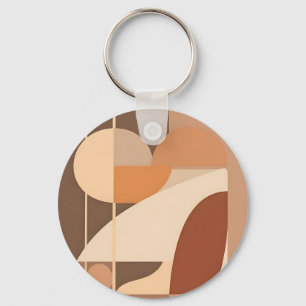 Abstract Boho Geometric Terracotta Modern Key Ring