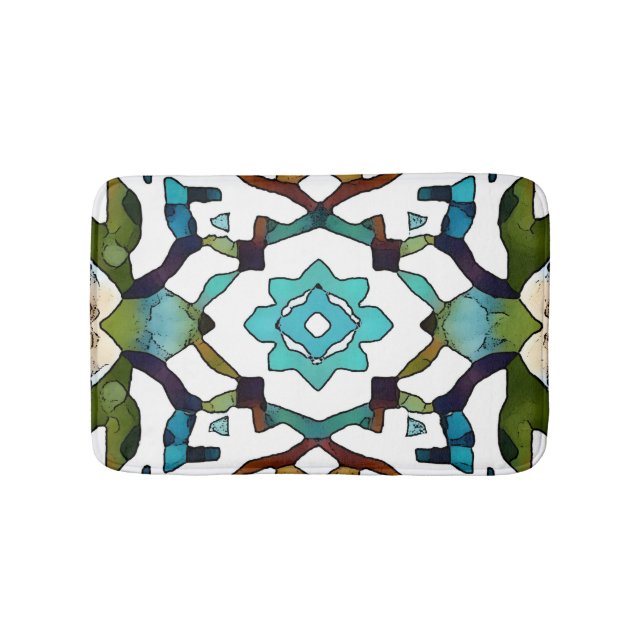 Abstract Boho geometrical Design 304 Bath Mat (Front)