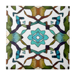 Abstract Boho geometrical Design 304 Ceramic Tile