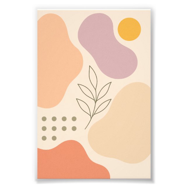 Abstract Boho Leaf Poster (Front)