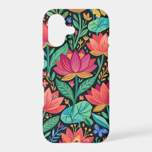 Abstract Boho Lotus & Butterfly iPhone Cases