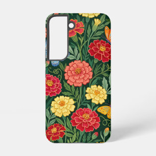 Abstract Boho Marigold Butterflies Samsung Cases