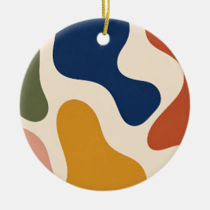 Abstract Boho Mid Century Modern Art Ornament